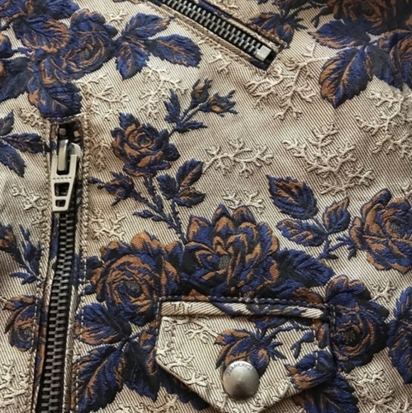 NWT BlankNyc Floral Brocade Women's Moto Jacket - Picture 8 of 9